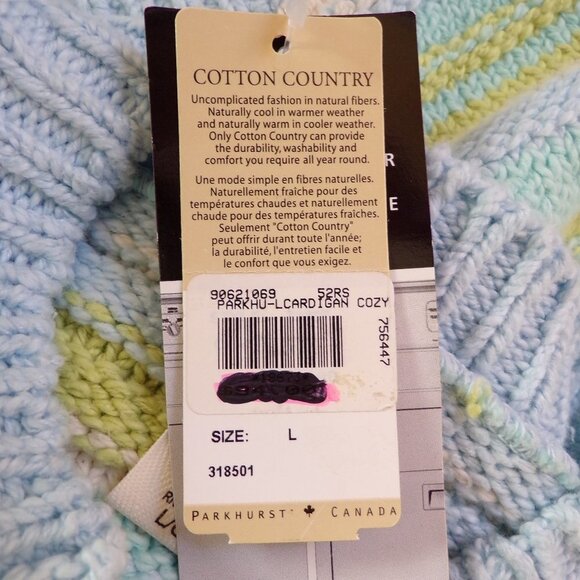 Cotton Country by Parkhurst Soft Knit Button Cardigan Sweater. Made in Cananda. - Picture 8 of 9